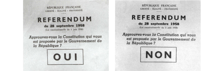 Le référendum du 28 septembre 1958 Histoire La Ve République L