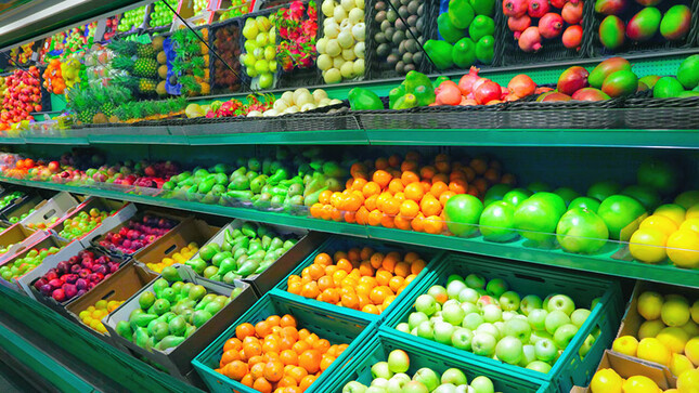 Etal de fruits d'un supermarché